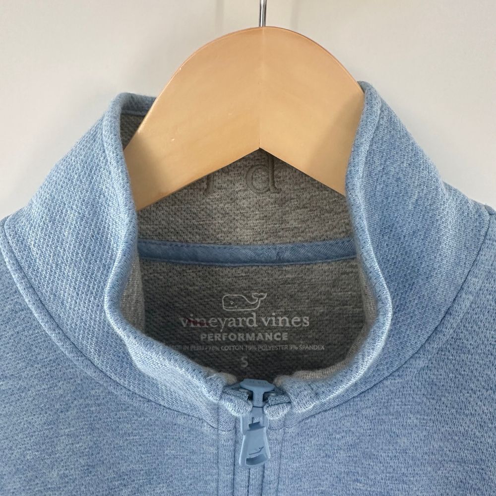 Vineyard Vines Performance Men's Size Small 1/4 Zip Pullover Blue Long Sleeve - Picture 3 of 8